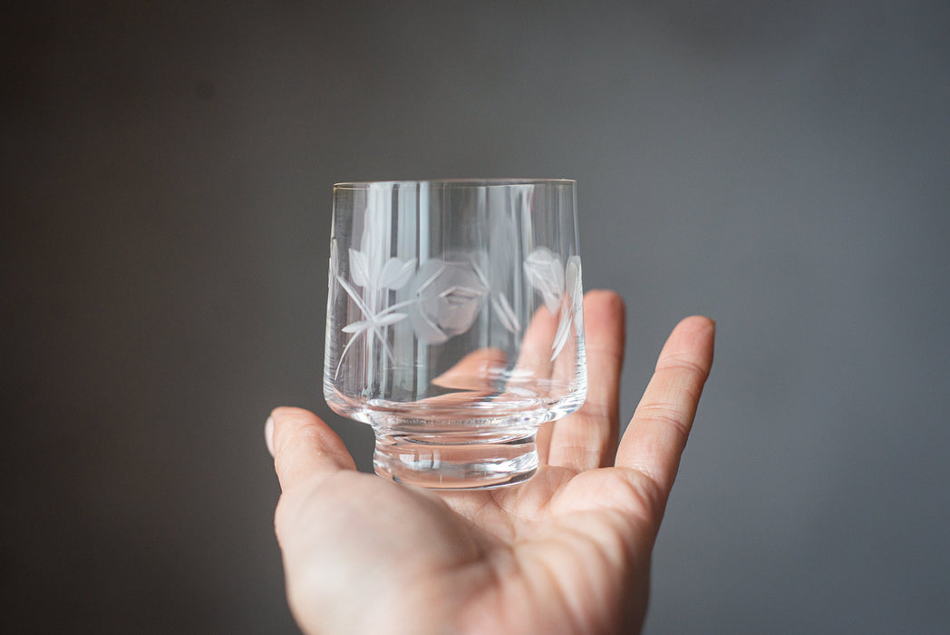 1970s Etched Shot Glasses – Set of 2