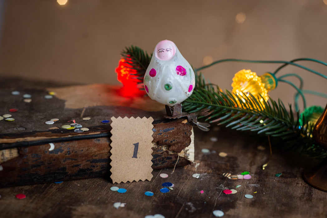 Vintage Glass Nesting Doll Christmas Ornament