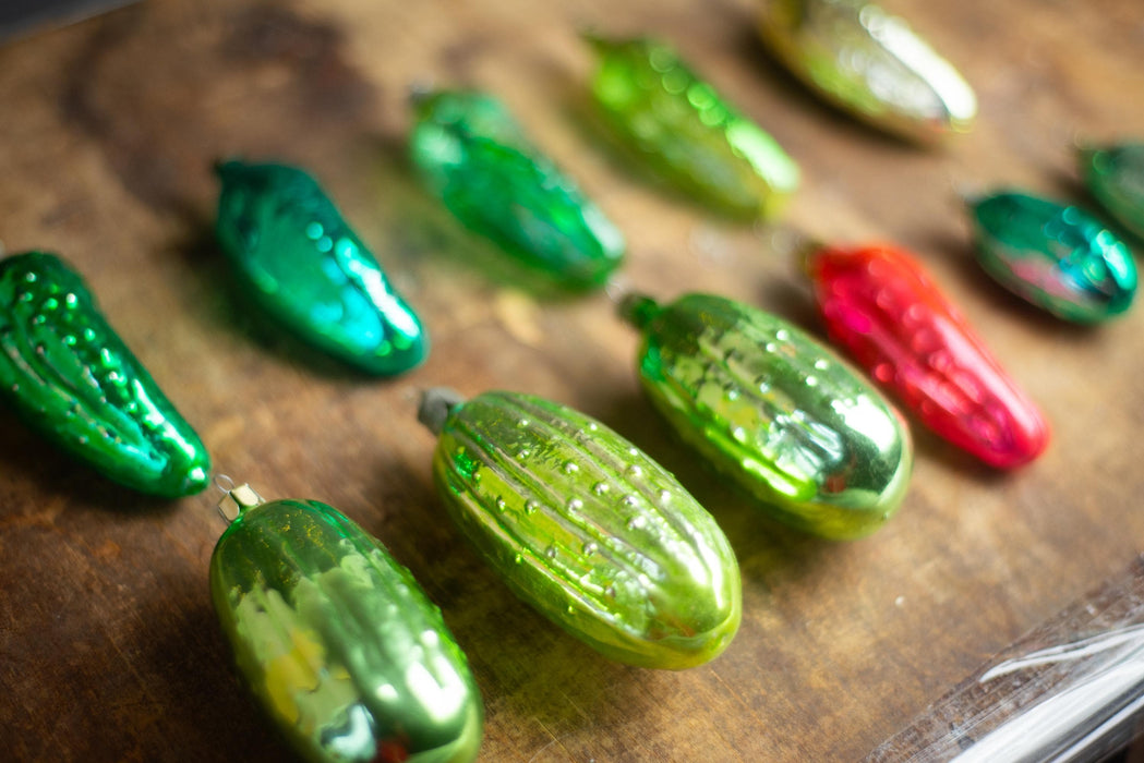 Pickle Christmas Ornament, glass – Mid Century Holiday