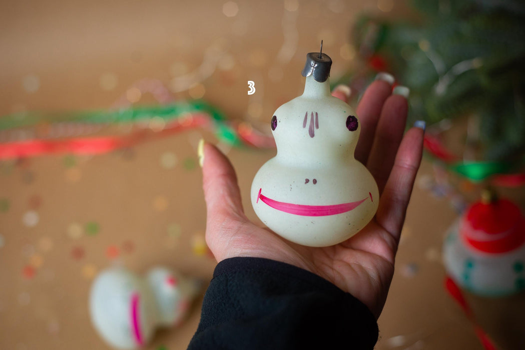 Vintage Smiling Glass Frog Christmas Ornament