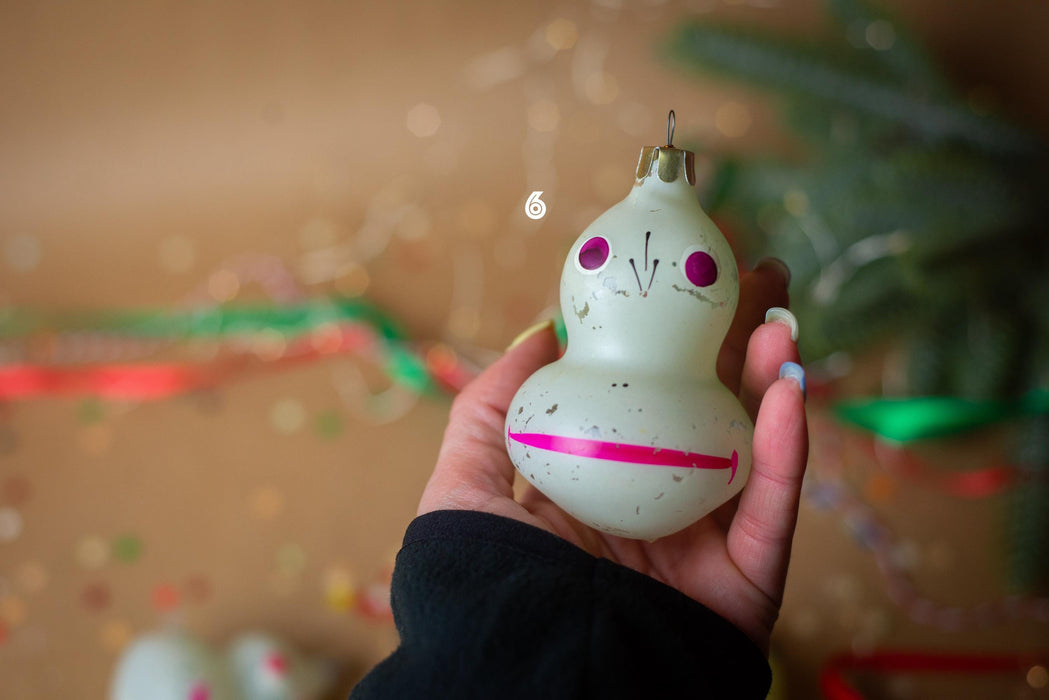 Vintage Smiling Glass Frog Christmas Ornament