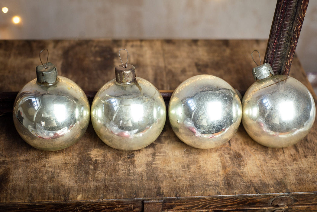 Vintage Silver Glass Ornament, Old World Christmas