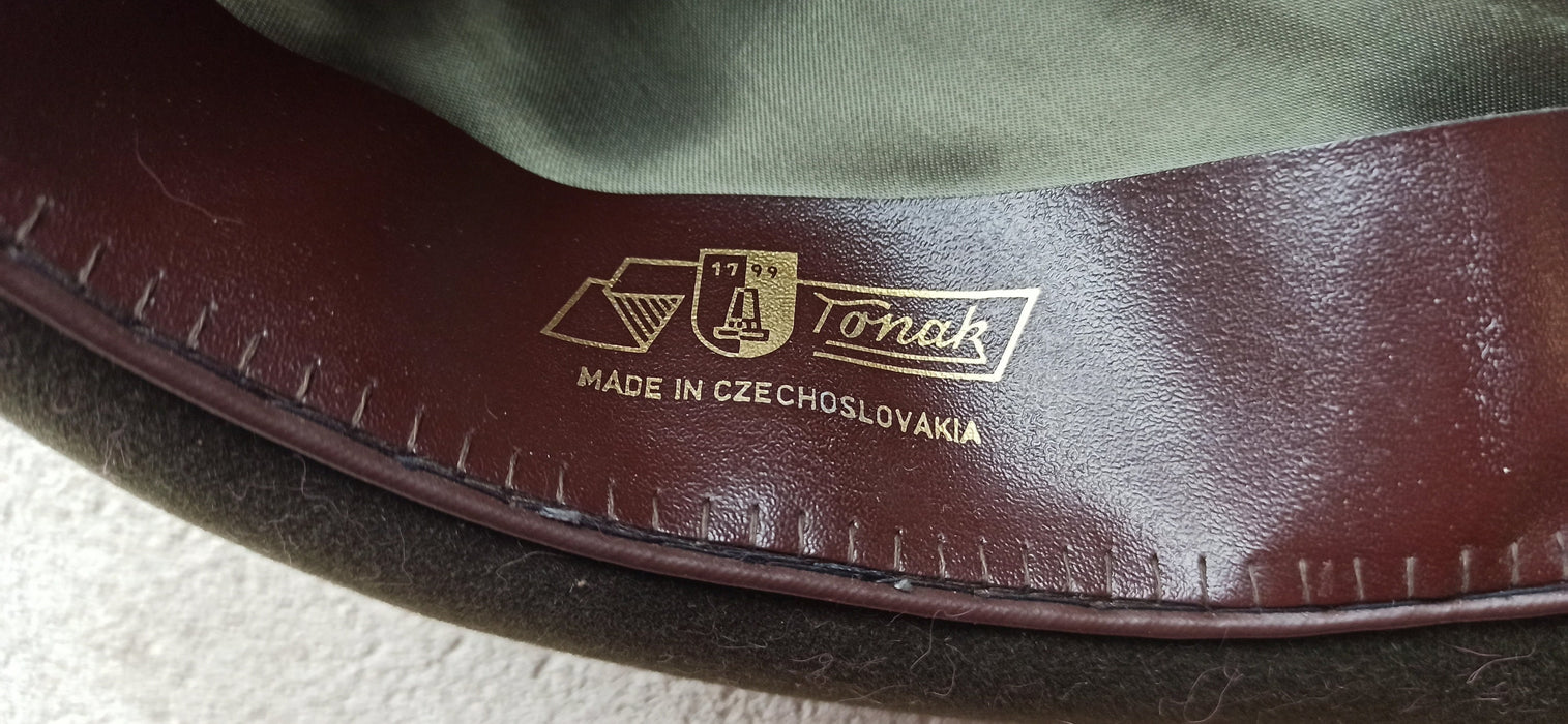 Vintage Brown Tonak Fedora Hat, 1950s Czech Trilby with Classic Brim and Ribbon