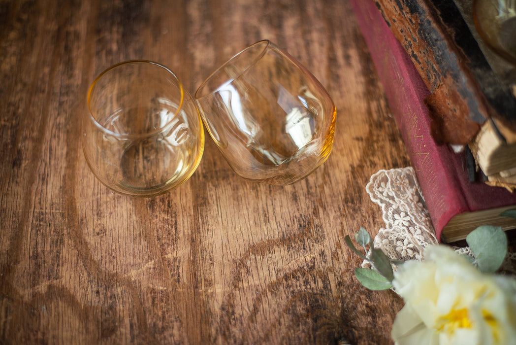 Vintage Amber Shot Glasses – Mid-Century Set