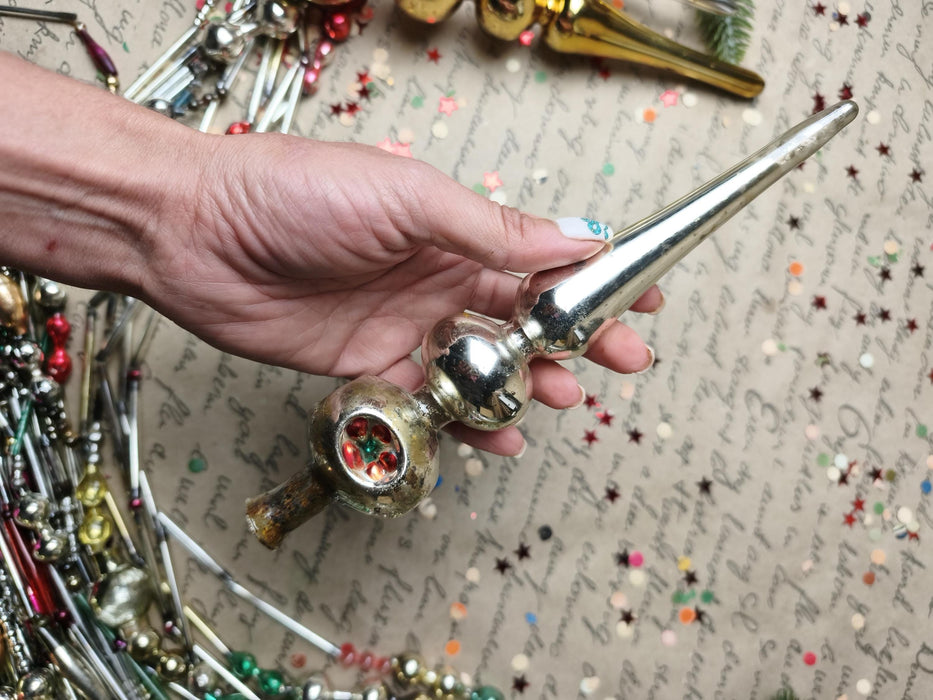 Vintage Silver or Gold Reflector Tree Topper – 1960s