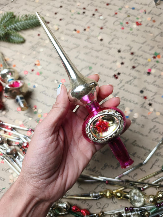 Vintage Glass Reflector Christmas Tree Topper – 1960s