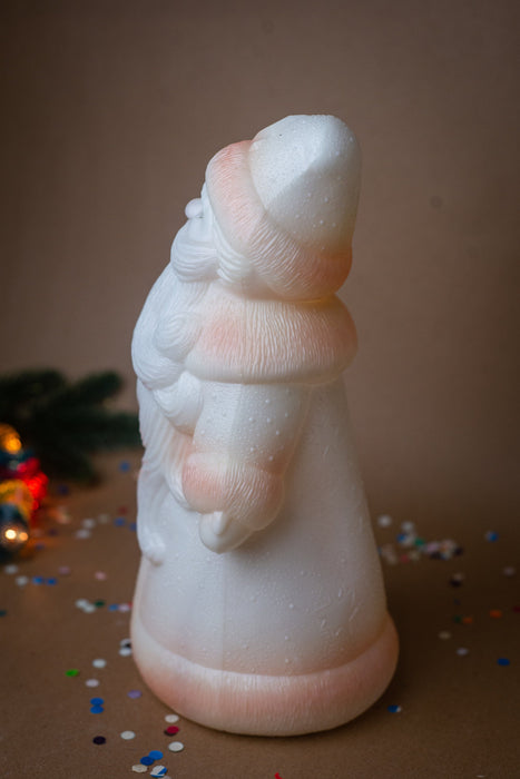 Vintage Soviet Ded Moroz Figurine, Retro Plastic Santa