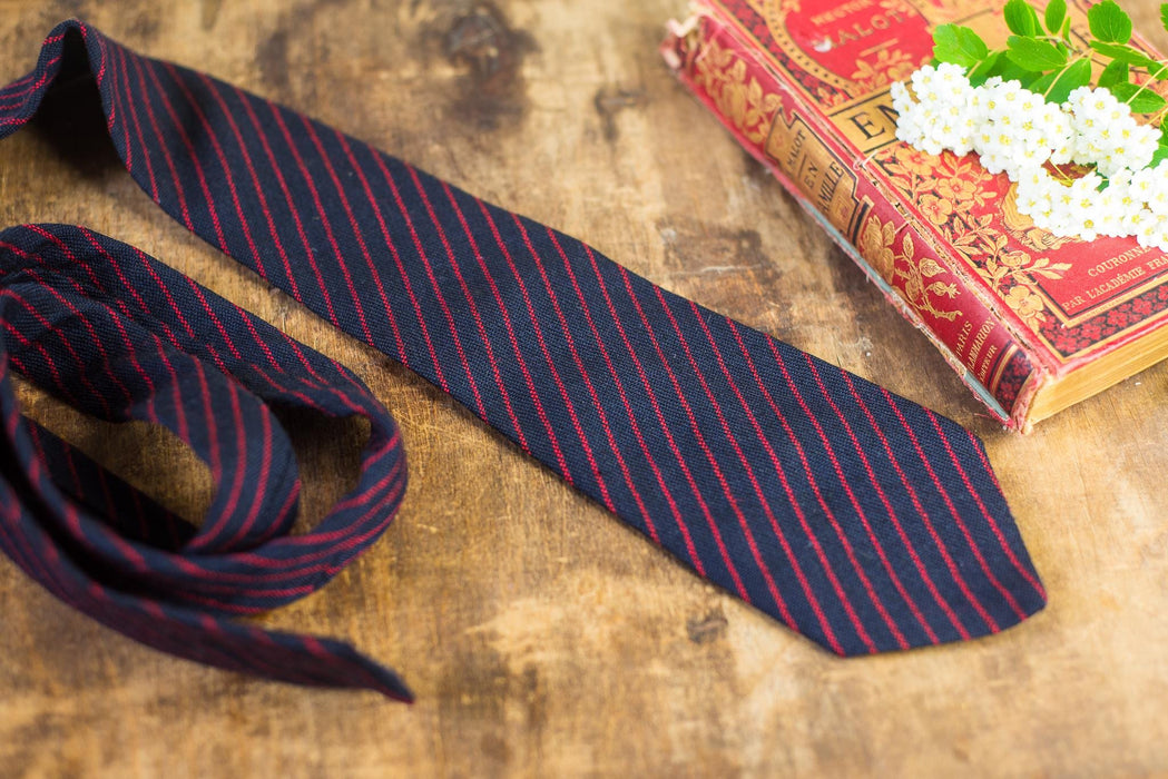 Vintage Silk Neckties Collection, Red Striped Designer Ties, Classic Menswear Accessories
