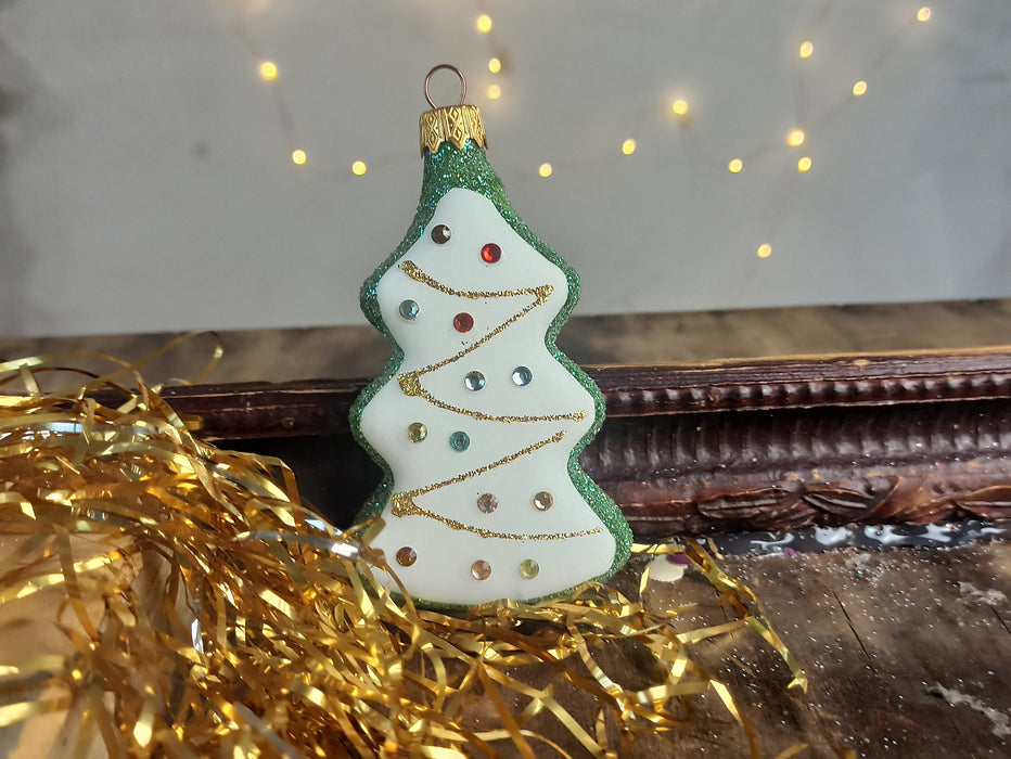 Hand Painted Glass Christmas Tree Ornament