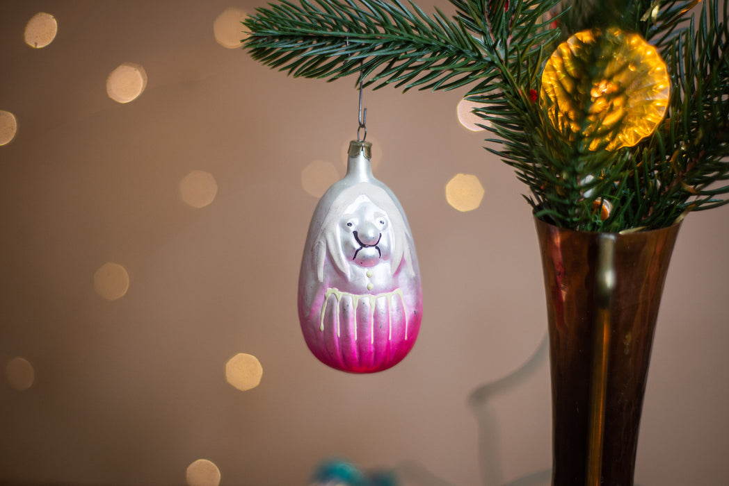 Cute witch Glass vintage Christmas ornament