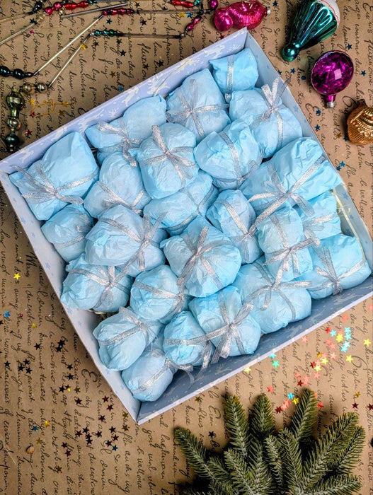 Vintage Christmas Mystery Box – 24 Glass Ornaments Advent Calendar, Retro Holiday Gift Set