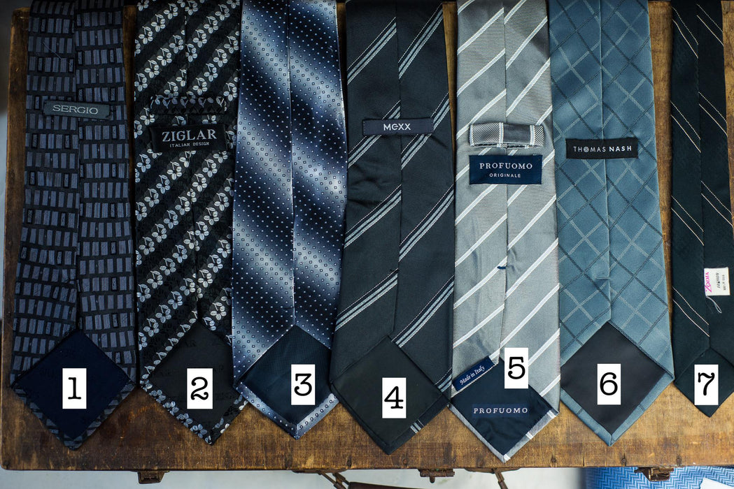 Vintage Designer Silk Neckties, Black Gray Silver Tie Collection, Formal Menswear