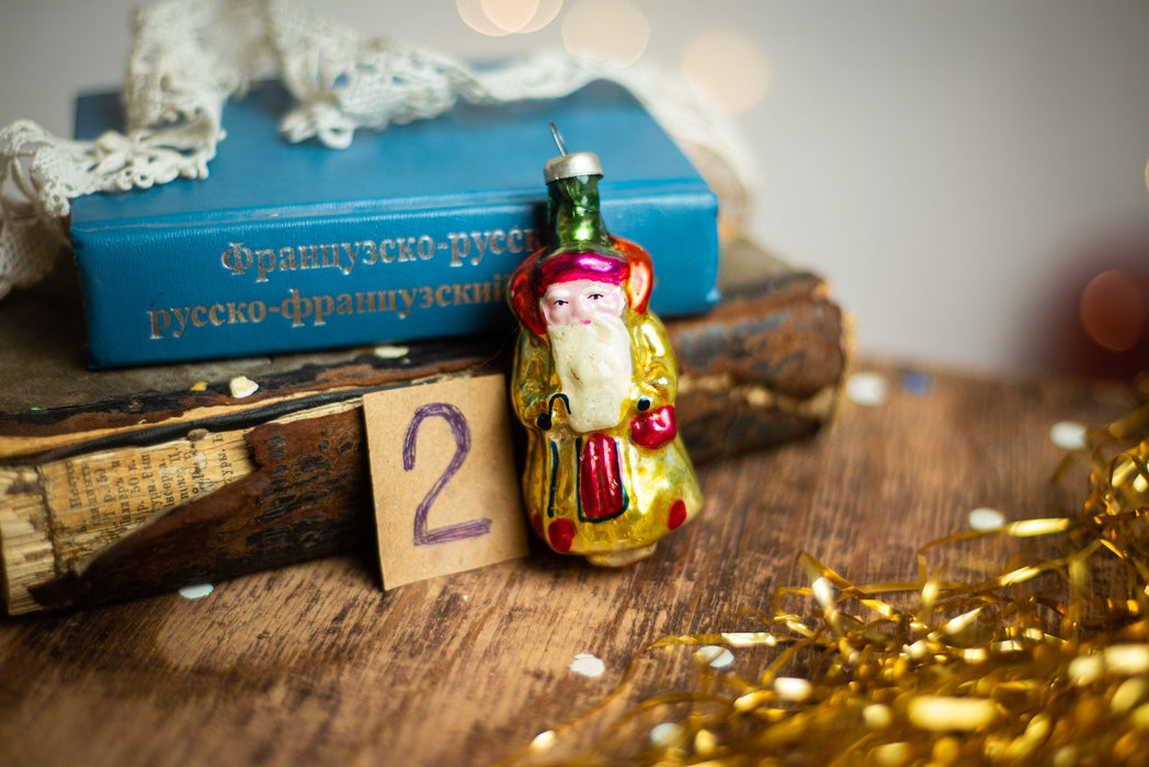 Santa Claus vintage Christmas glass ornaments