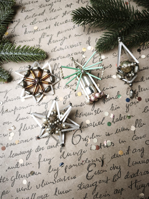 1950s Glass Space Christmas Ornaments – Set of 4