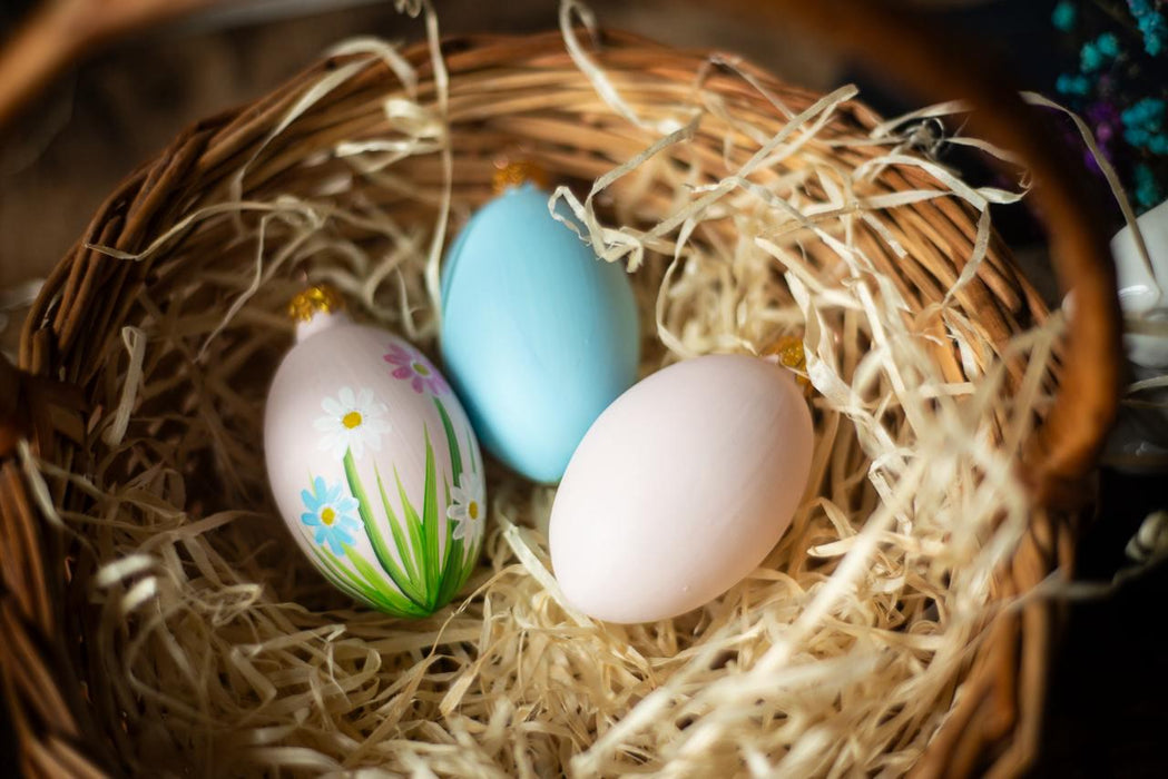 Hand Painted Easter Eggs | Spring Flower Decor & Glass Egg Ornaments - Easter Gift Ideas