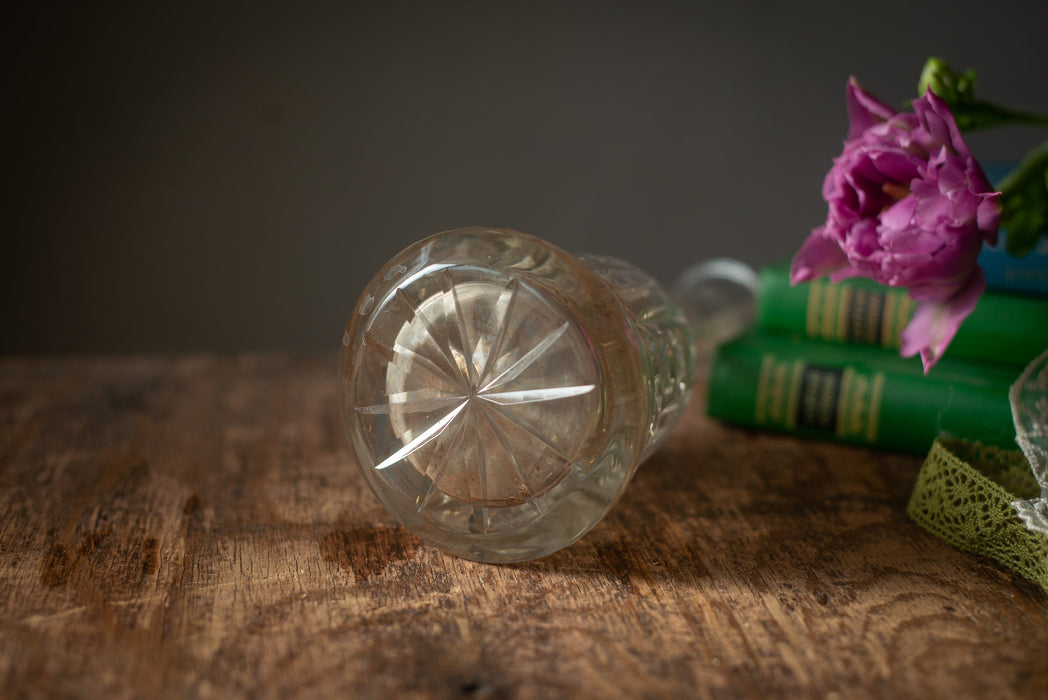 Vintage Cut Crystal Decanter – Glass Barware Bottle