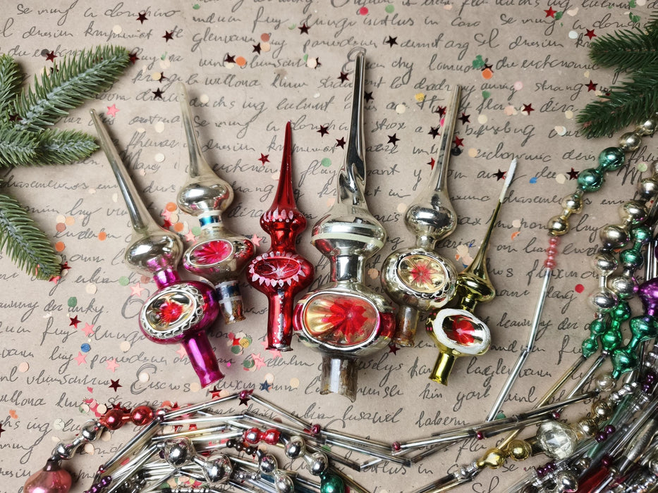 Vintage Glass Reflector Christmas Tree Topper – 1960s