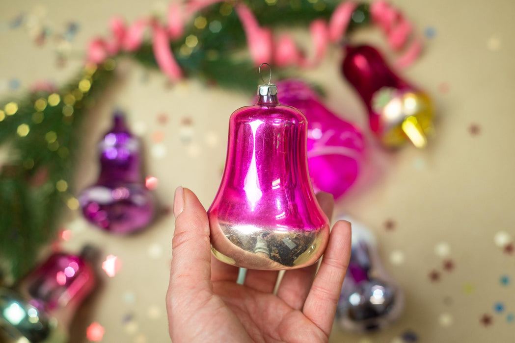 Bells vintage glass Christmas ornaments, Xmas hanging