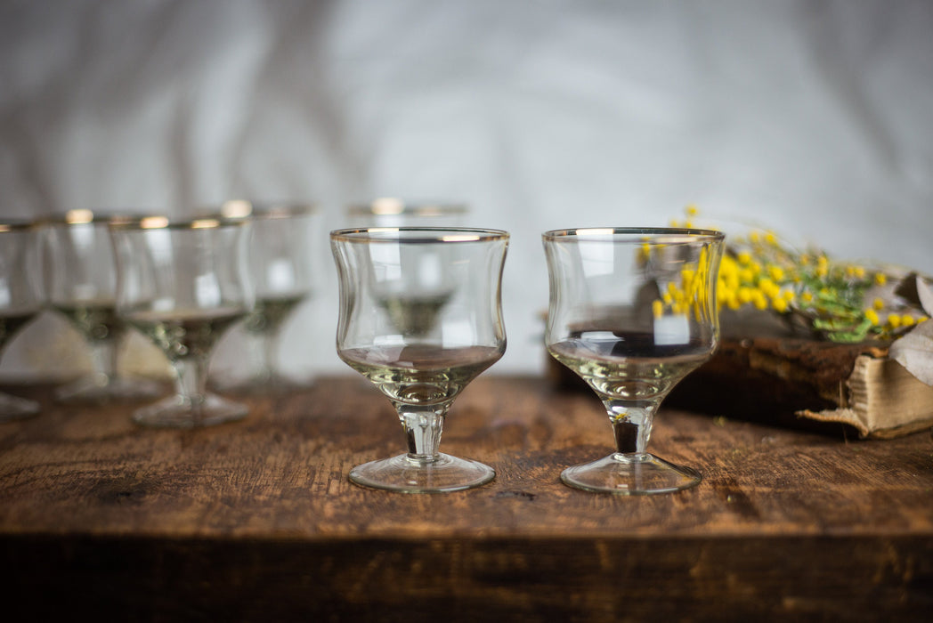 Vintage Mid-Century Wine Glasses – Barware Set
