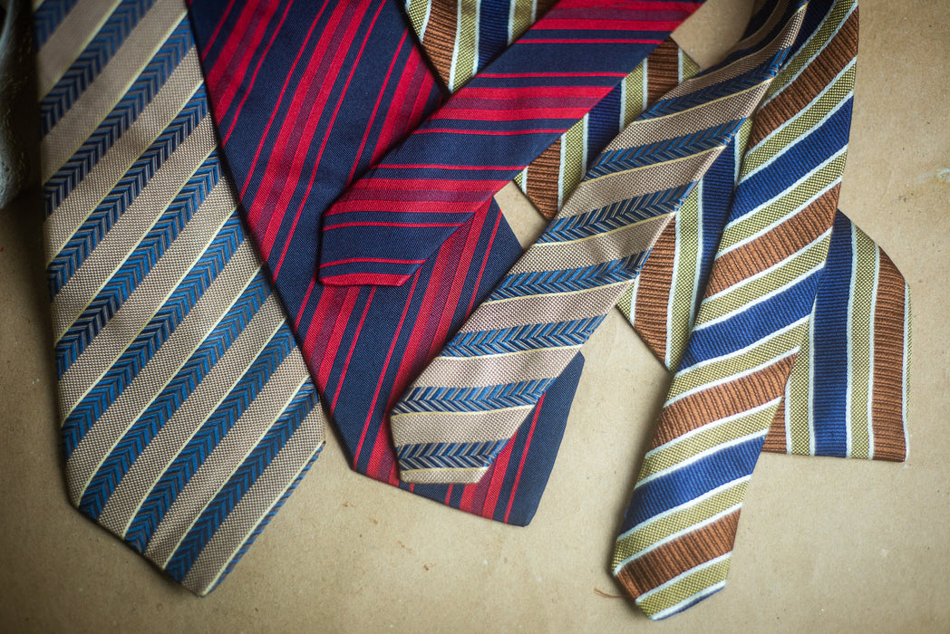 Cerruti 1881 vintage necktie, silk stripe neckties for men, best man gift