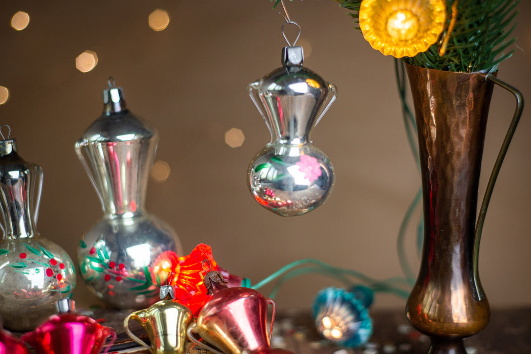 Pitcher vintage glass Christmas ornament