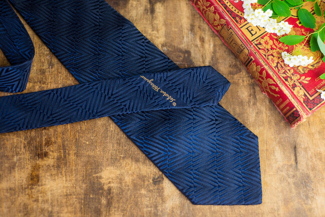 Vintage Blue Silk Neckties, Designer Wedding Tie Collection, Italian Formal Menswear