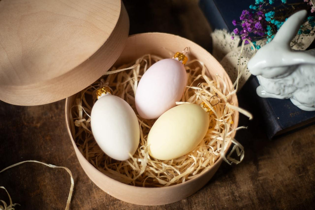 Glass Easter Egg Ornaments - Hanging Pastel Spring Decor for Easter Tree