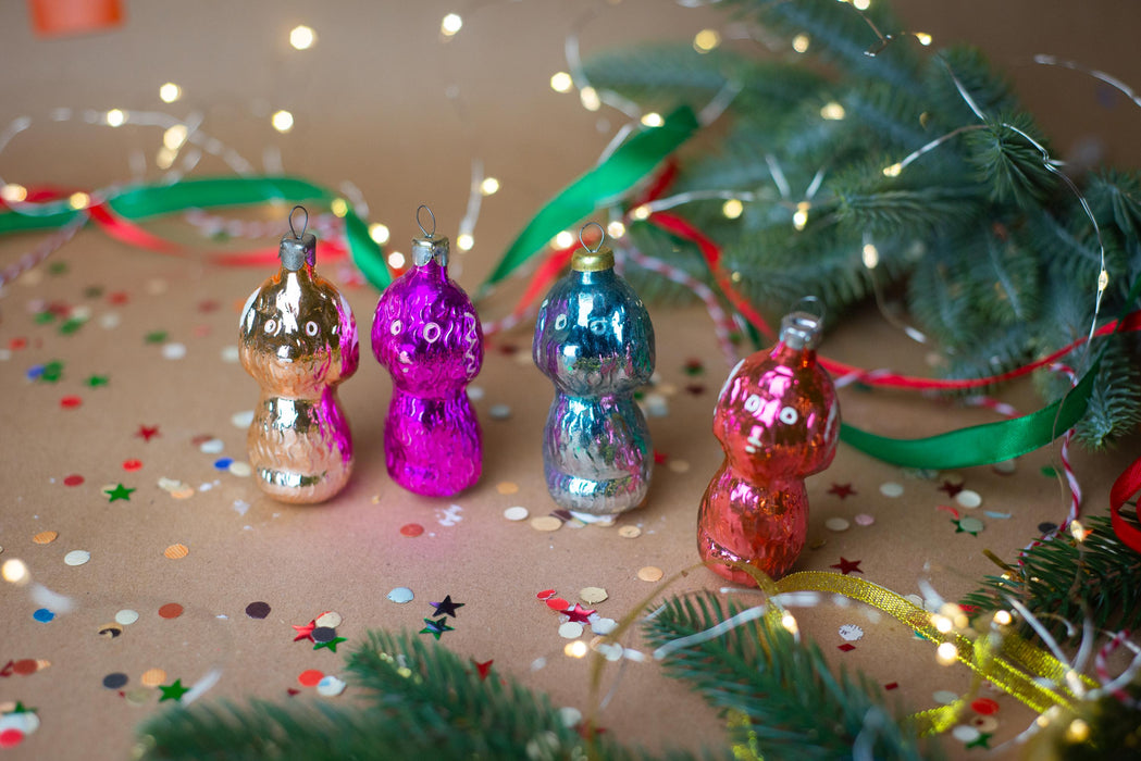 Vintage goldendoodle Glass Christmas Ornament