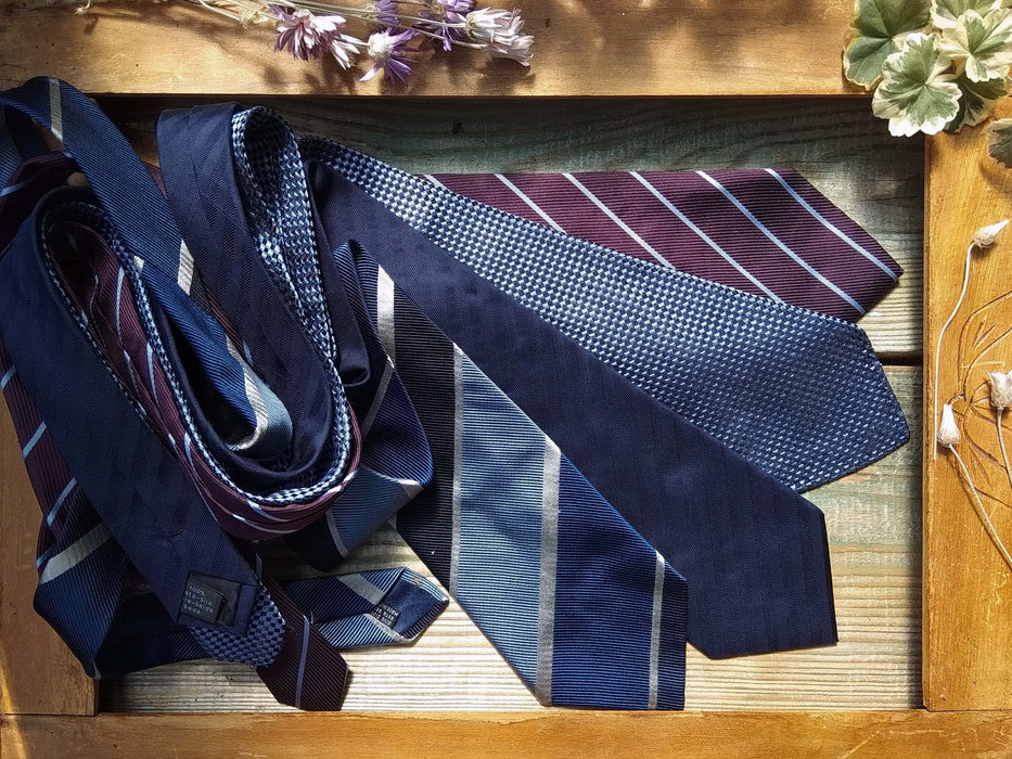 Vintage Silk Neckties - Classic Striped Ties | Italian Made Formal Necktie Set