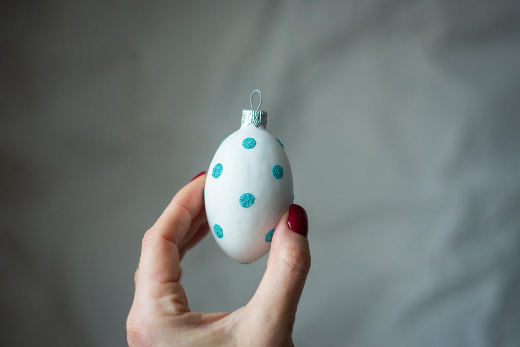 Glass Easter Egg Ornaments - Hand Painted Hanging Eggs for Easter Tree Decor