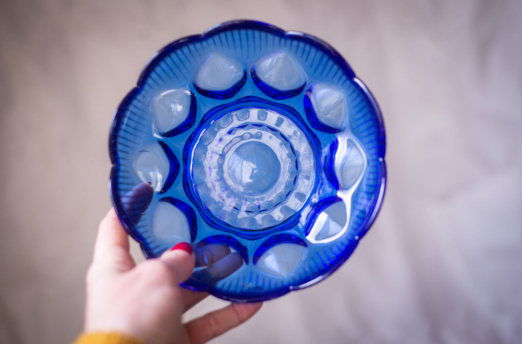 Vintage Cobalt Blue Glass Serving Bowls, 1970s European Tableware Options