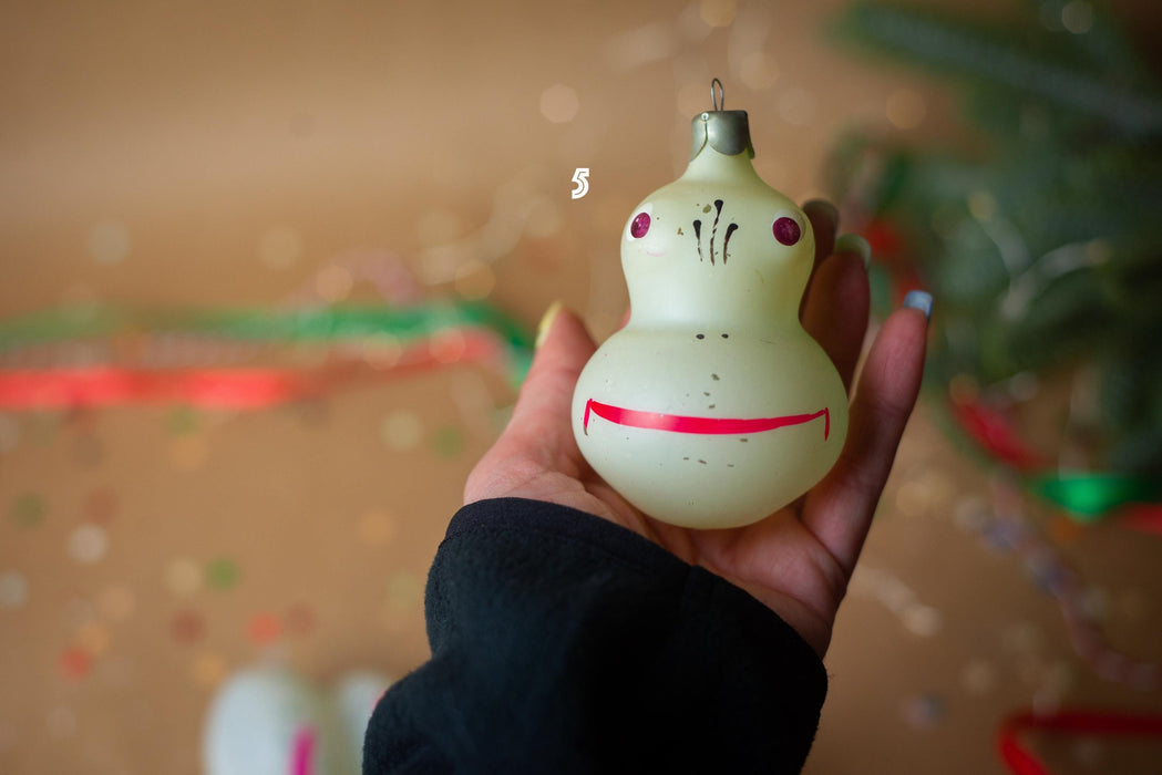 Vintage Smiling Glass Frog Christmas Ornament