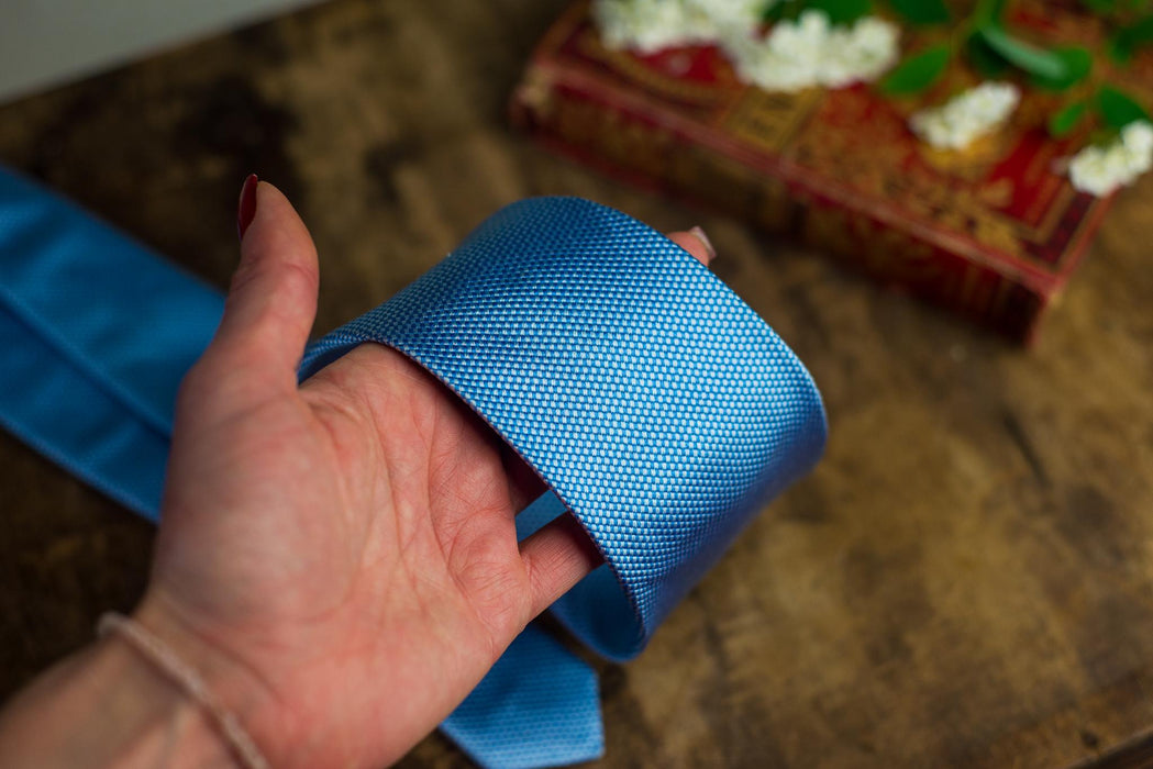 Vintage Blue Silk Neckties, Designer Wedding Tie Collection, Formal Business Neckties