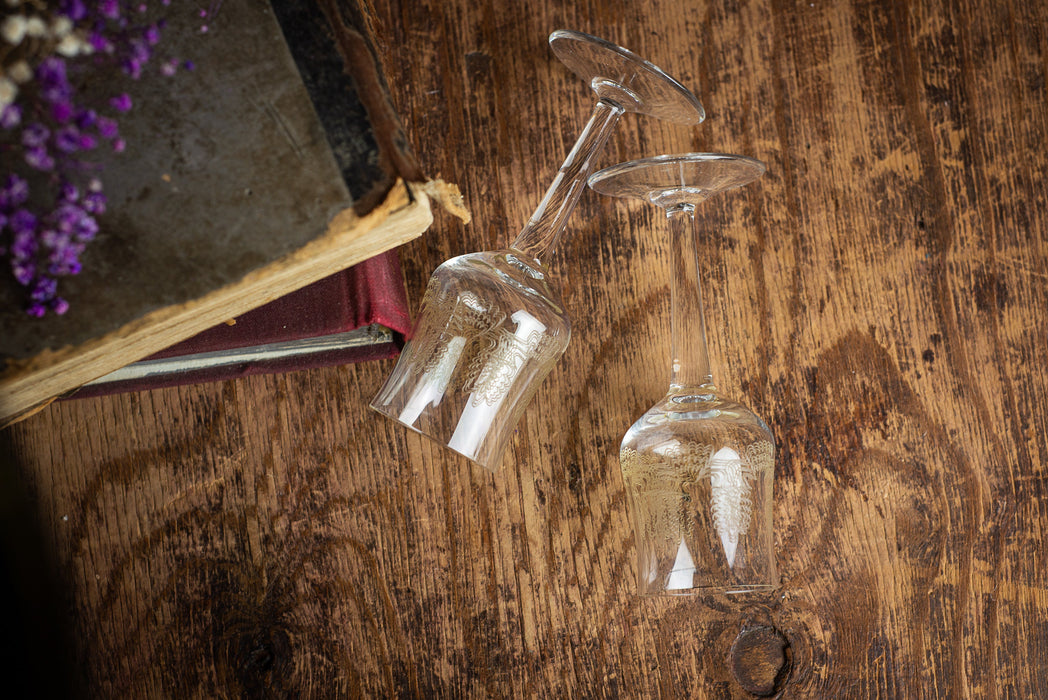1970s Gold Pattern Shot Glasses – Set of 2