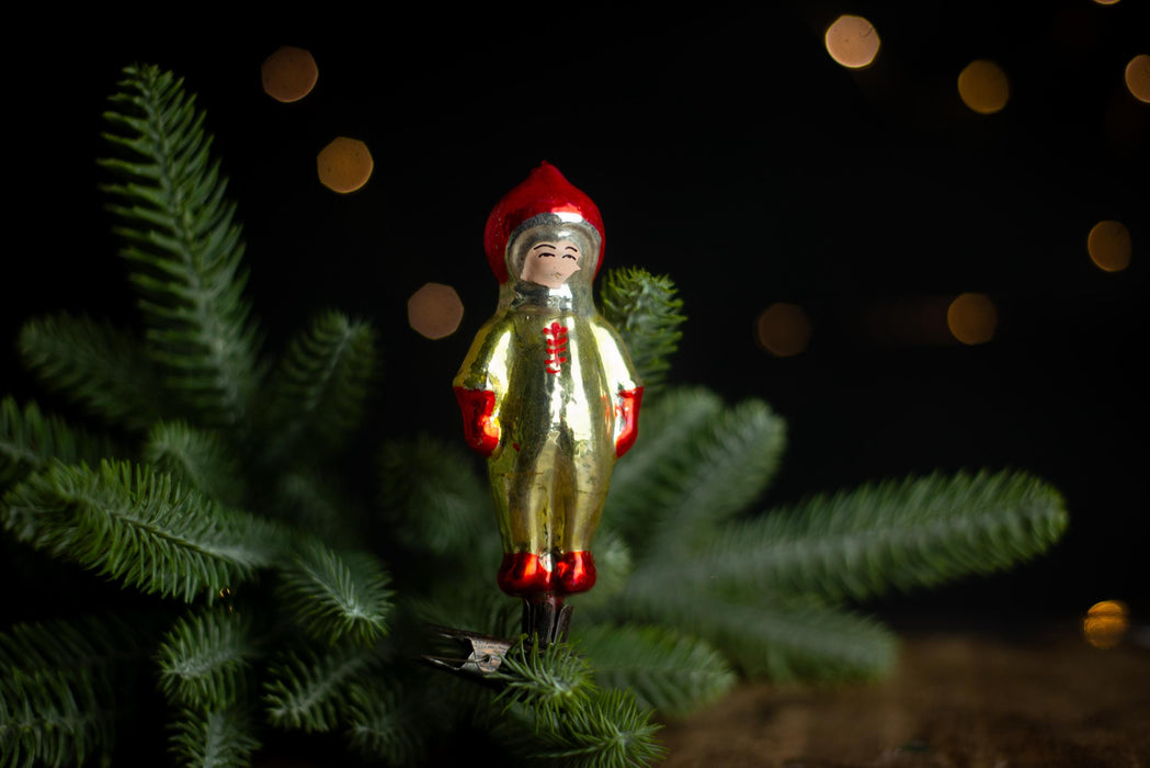 Rare Soviet Cosmonaut Ornament, 1960s Glass Space Decor