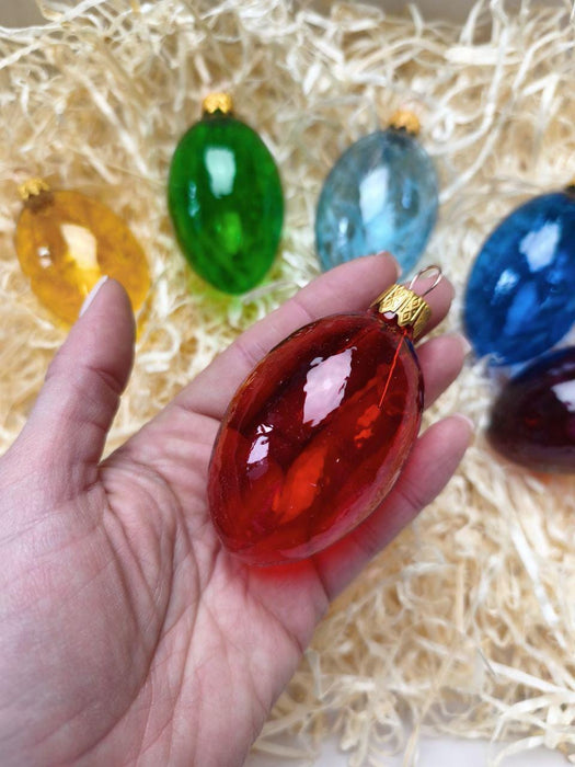 Glass Easter Egg Ornaments Set, Hanging Easter Tree Decor, Spring Glass Eggs