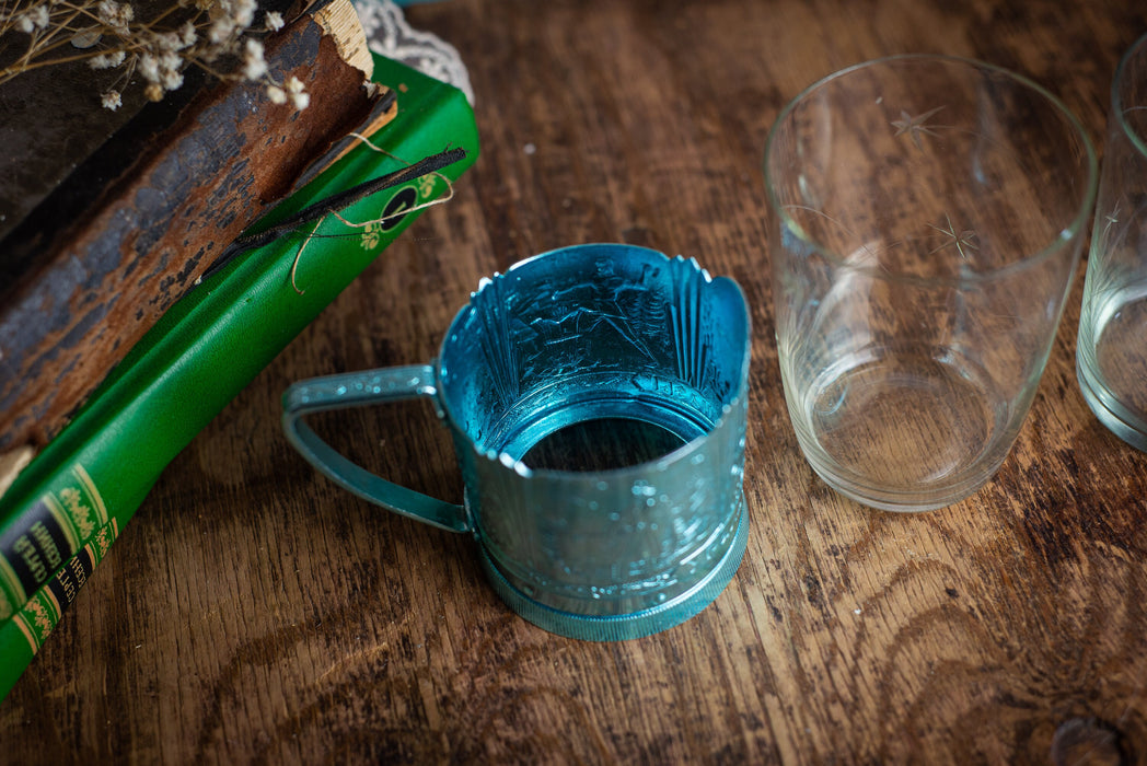 Vintage Podstakannik Holders' Pair 1970s Metal Tea Glass Holders.