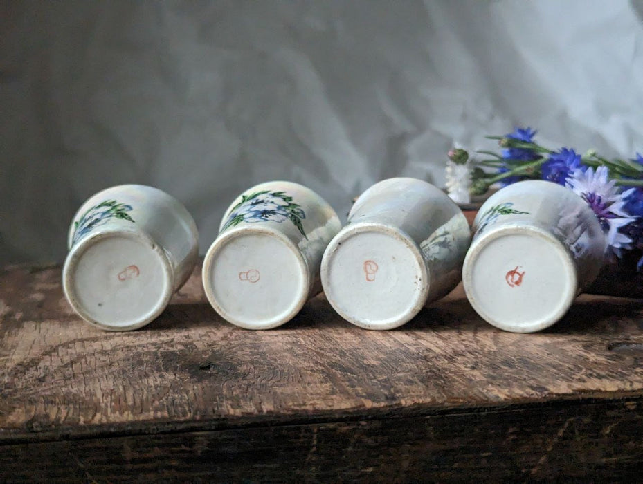 Vintage Floral Ceramic Vodka Cups – Shot Glass Set