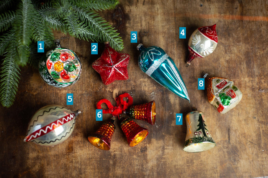 Vintage Christmas Ornaments – GDR Thin Glass Baubles and Lanterns