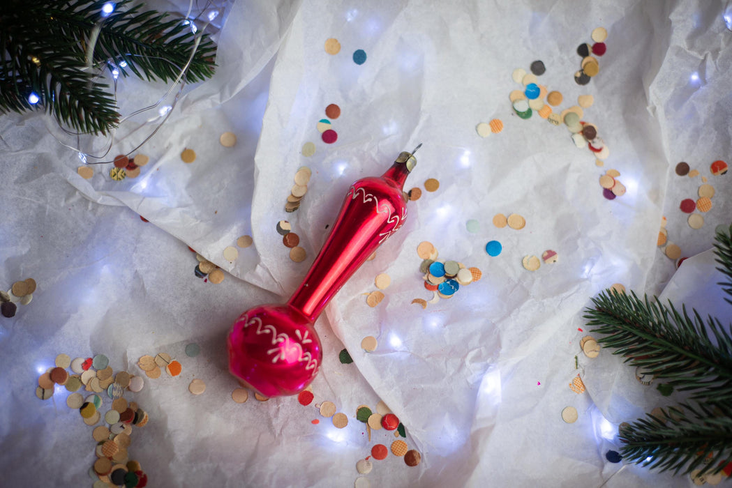 Vintage Glass Vase Christmas Ornament Mercury Glass