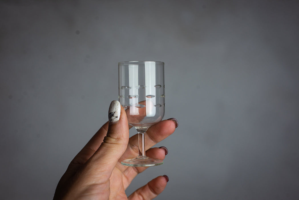 Vintage Czech Engraved Shot Glasses – Set of 6