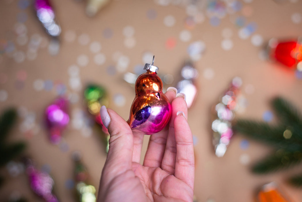 Vintage Glass Bird Ornaments, Retro Parrot & Chicken Xmas
