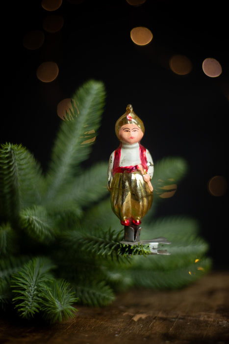 Aladdin Vintage Glass Christmas Ornament, Mid Century