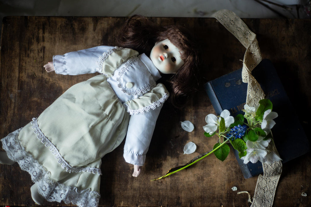 Vintage Porcelain Doll, German 1950s Porcelain Head Arms Feet