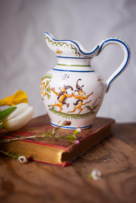 Italian Deruta Mini Pitcher – Hand Painted Mythical Motif