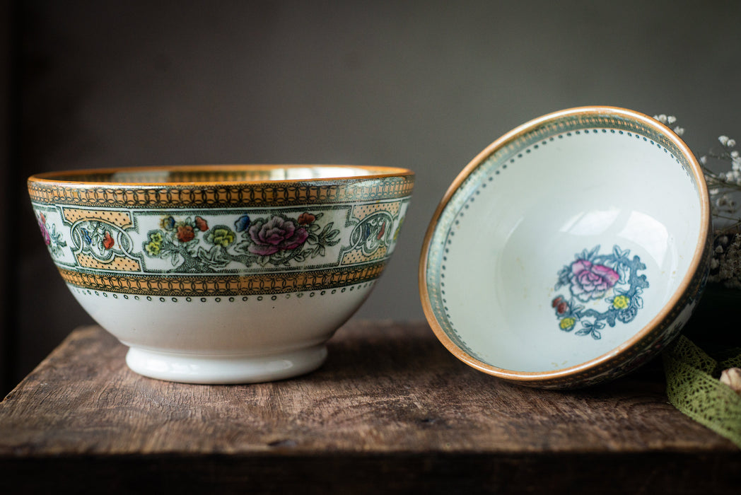 Vintage Porcelain Plate - Ceramic Fruit Bowl | Antique Serving Bowls | Big Soup Bowl