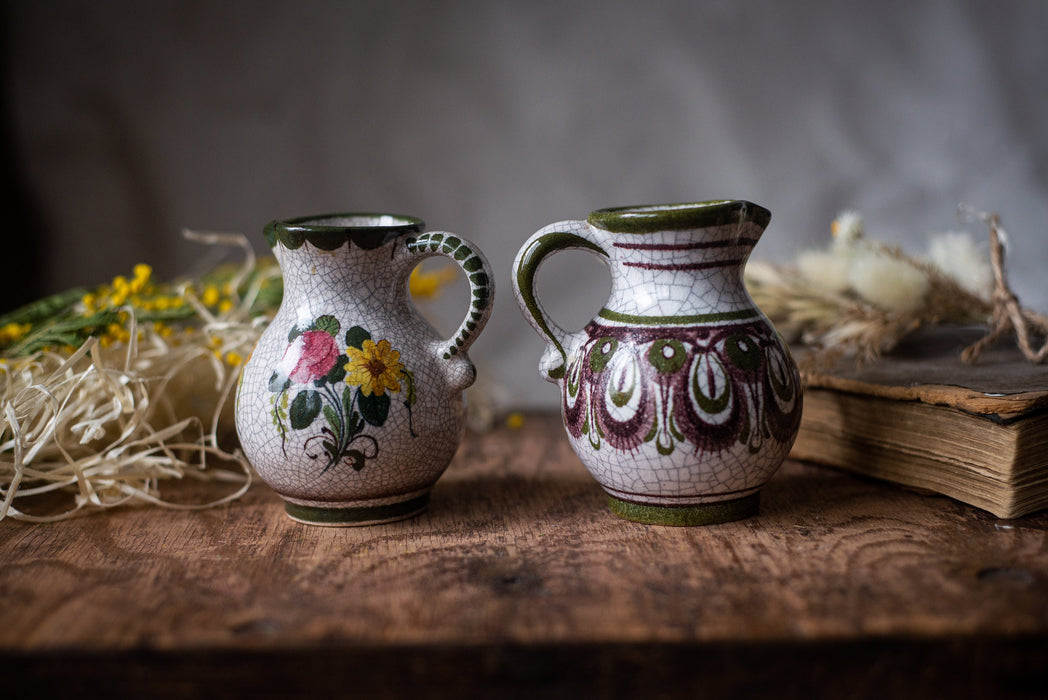 Vintage small ceramic milk pitcher, Germany flower ceramic creamer, milk jug, Spring Easter tableware, Mother's day gift