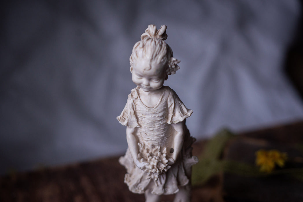 Vintage Italian Porcelain Figurine White Girl Shelf Accent Mantel