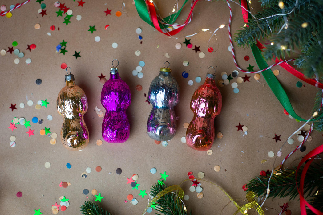Vintage goldendoodle Glass Christmas Ornament
