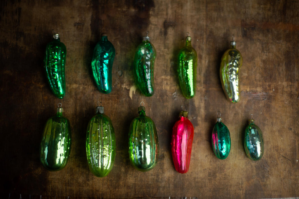 Pickle Christmas Ornament, glass – Mid Century Holiday